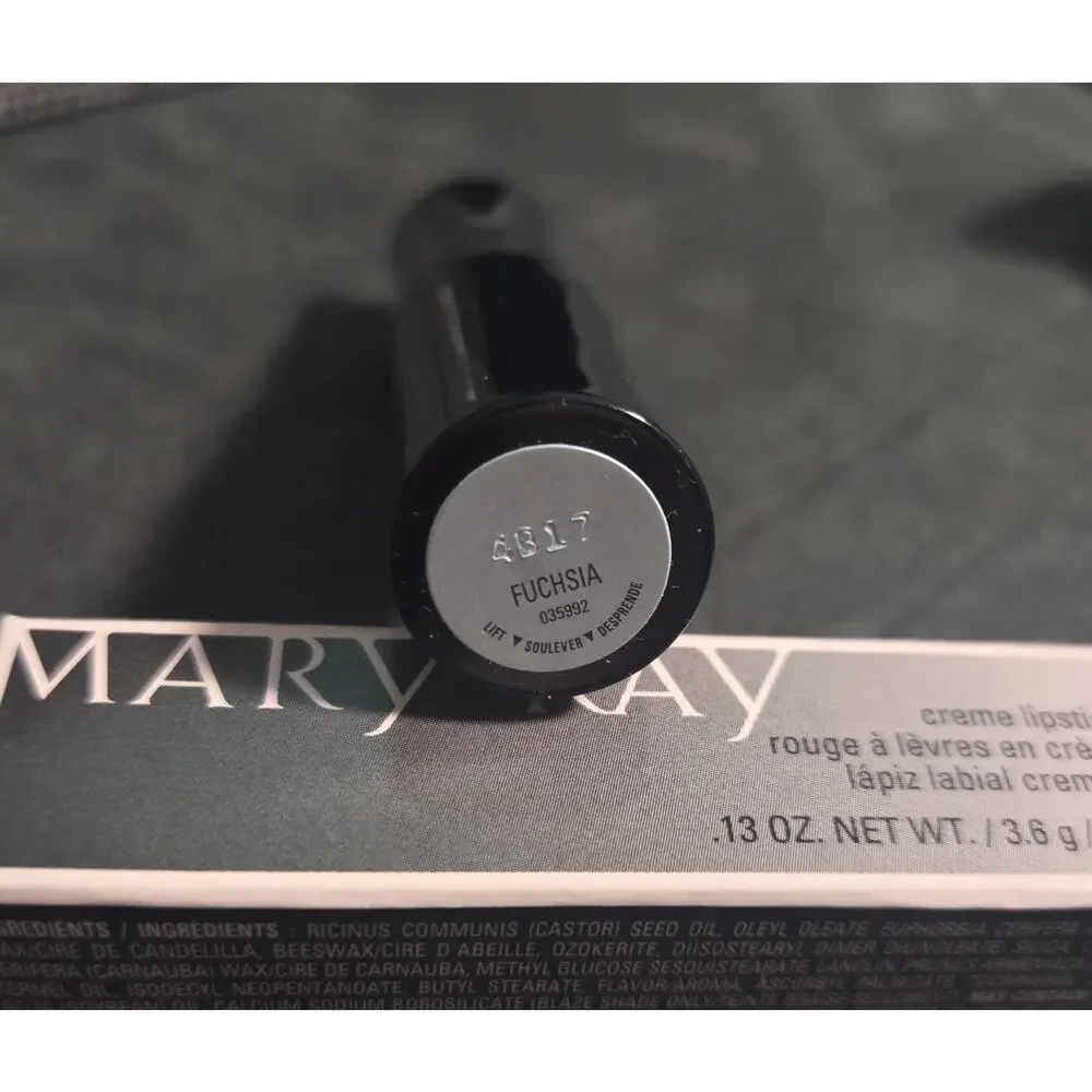 New old Stock In Box Mary Kay Creme Lipstick Fuchsia Full Size 035992